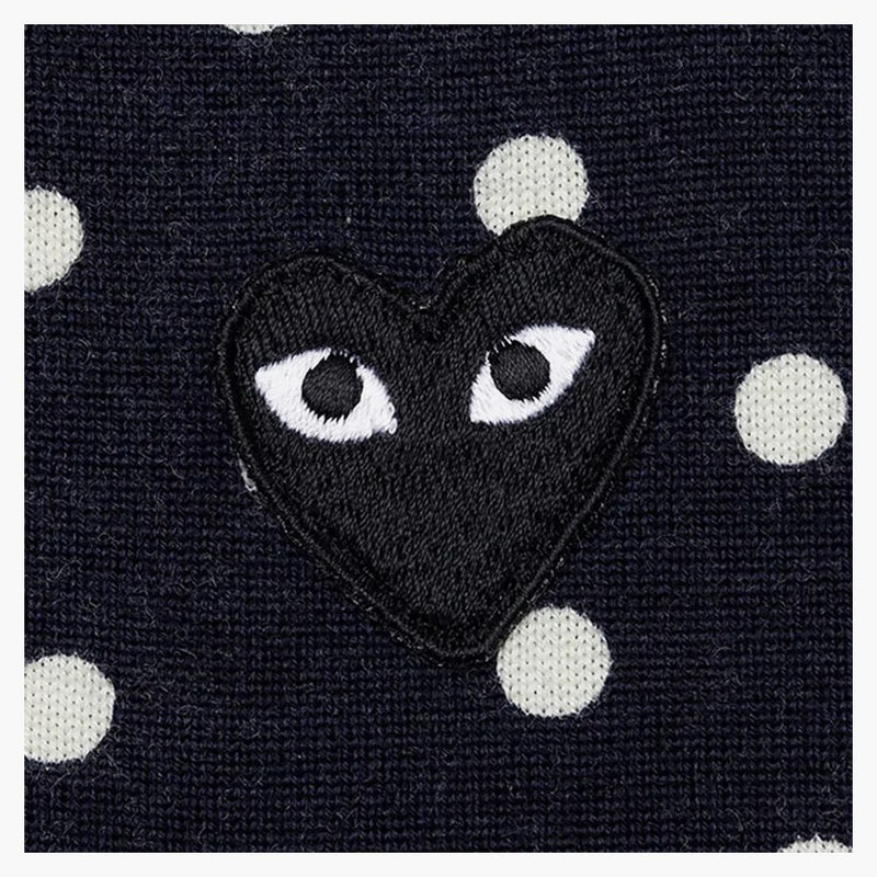 CommE of the Garcons Play Polka Dot Cardigan Sweater Navy
