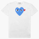 Comme of the Garcons Gra Red Emblem Heart T-Shirt White/Blue