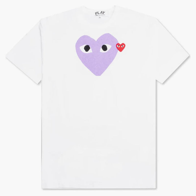 Comme Des Garcons Play Red Emblem Heart T-shirt White/purple