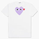 Comme Des Garcons Play Red Emblem Heart T-shirt White/purple