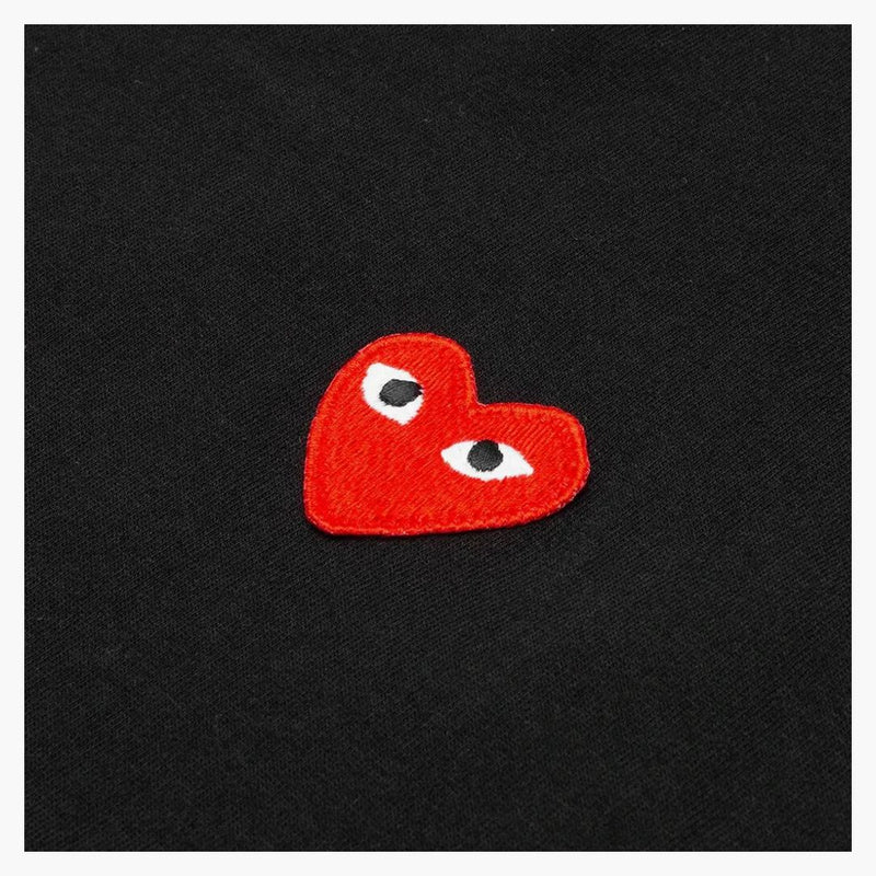 Comme of the Garcons Play Red Emblem L/S T-shirt Black
