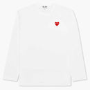 Comme Des Garcons Play Red Emblem L/s T-shirt White