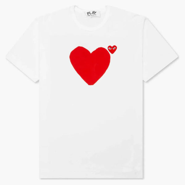 Comme of the Garcons Play Red Emblem No Eyes T-Shirt White