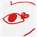 Comme Des Garcons Play Red Emblem Outline T-shirt White