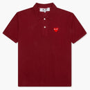 Comme Des Garcons Play Red Emblem Polo Burgundy