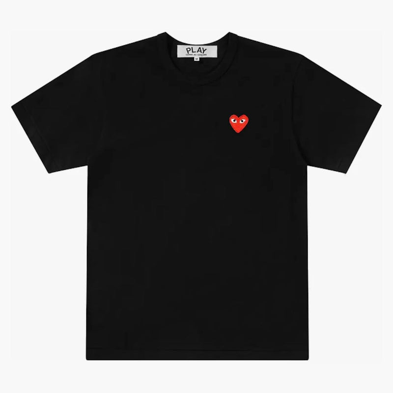 Comme of the Garcons Play Red Emblem T-shirt Black
