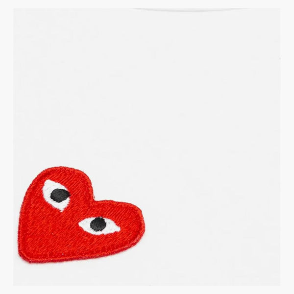Comme of the Garcons Play Red HART HEART T-Shirt White