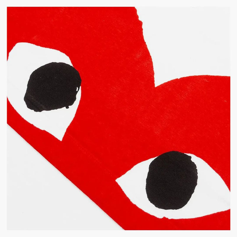 Comme of the Garcons Play Red HART HEART T-Shirt White
