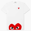 Comme of the Garcons Play Red HART HEART T-Shirt White