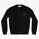 Comme of the Garcons Play Red Heart Cardigan Black