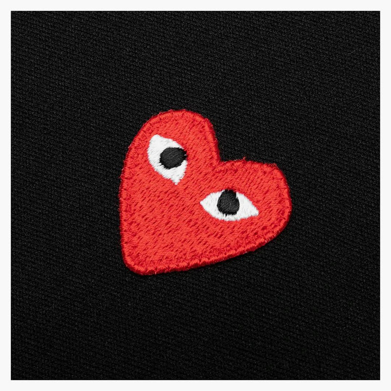 Comme of the Garcons Play Red Heart Hoodie Black