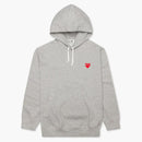 Comme Des Garcons Play Red Heart Hoodie Grey