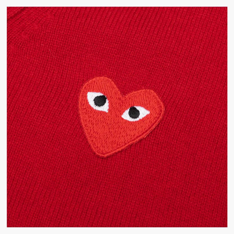 CommE of the Garcons Play Red Heart Knit Cardigan Sweater Red