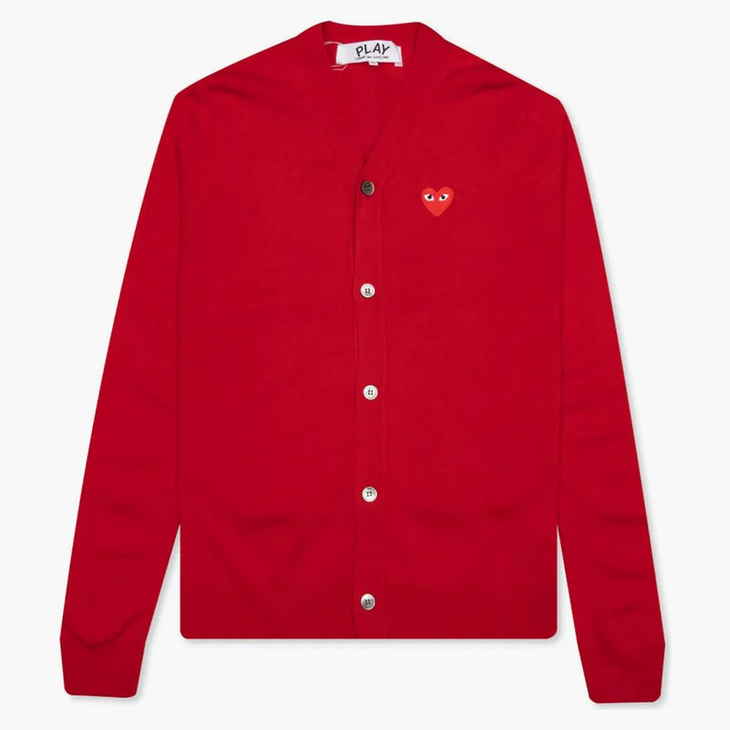 CommE of the Garcons Play Red Heart Knit Cardigan Sweater Red