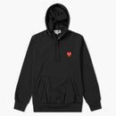 CommE of the Garcons Play Red Heart Pockets Hoodie Negro/Rojo