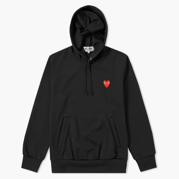 Comme Des Garcons Play Red Heart Pockets Hoodie Black/red