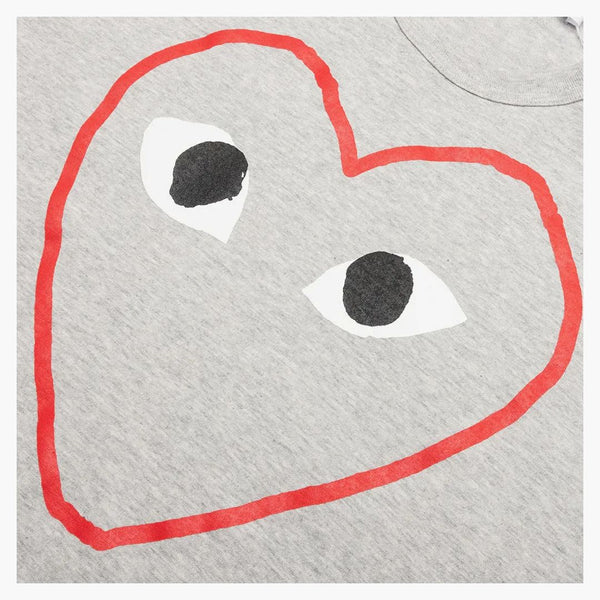 Comme Des Garcons Play Red Heart Sketch L/s T-shirt Grey