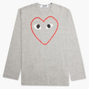 Comme of the Garcons Play Red Heart Sketch L/S T-shirt gray