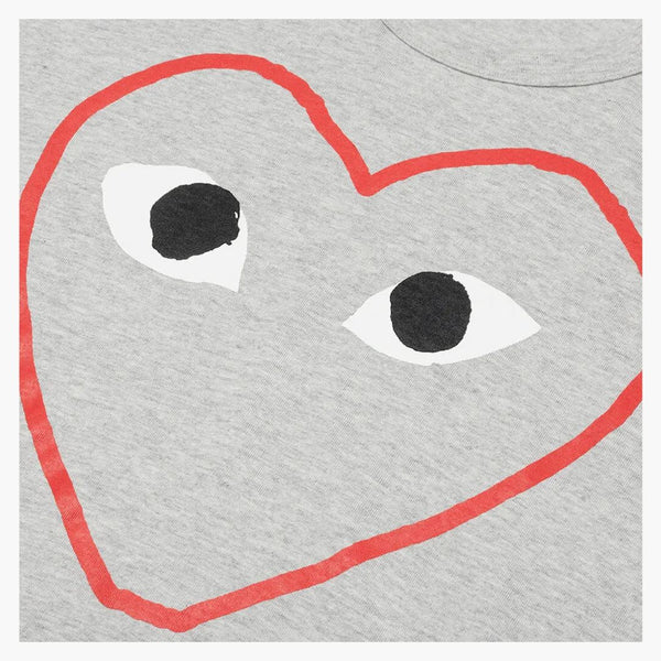 Comme Des Garcons Play Red Heart Sketch T-shirt Grey