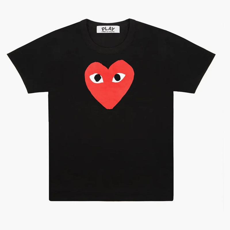 Comme of the Garcons Play Red Heart T-Shirt Black