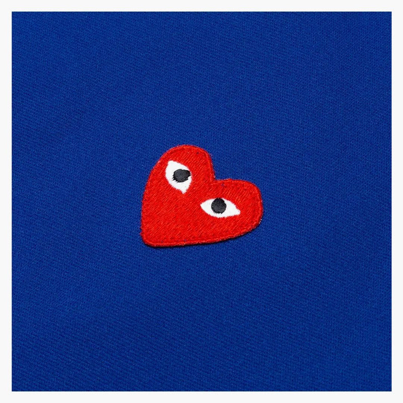 Comme of the Garcons Play Red Heart Zip Up Hoodie Navy