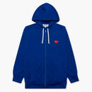 CommE of the Garcons Play Red Heart Zip Up Hoodie Navy