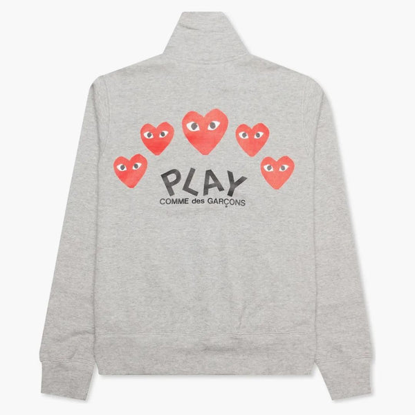 CommE of the Garcons Play Red Multi Heart Switshirt Gray