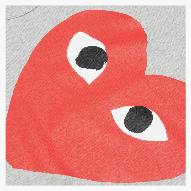 Comme of the Garcons Play Red Sideways Heart T-Shirt Gray