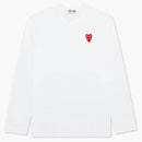 Comme of the Garcons Play Red Stacked Heart L/S T-shirt White