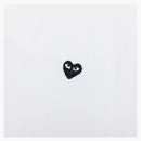 Comme of the Garcons Play Small Black Emblem button up Shirt White