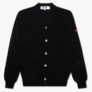 Comme of the Garcons Play Small Heart on Sleeve Cardigan Sweater Black