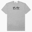 Comme of the Garcons Play Small Text T-Shirt Gray