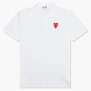 Comme Des Garcons Play Stacked Heart Polo White