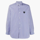 Comme of the Garcons Play Stripe Hafted Logo Shirt Blue/White
