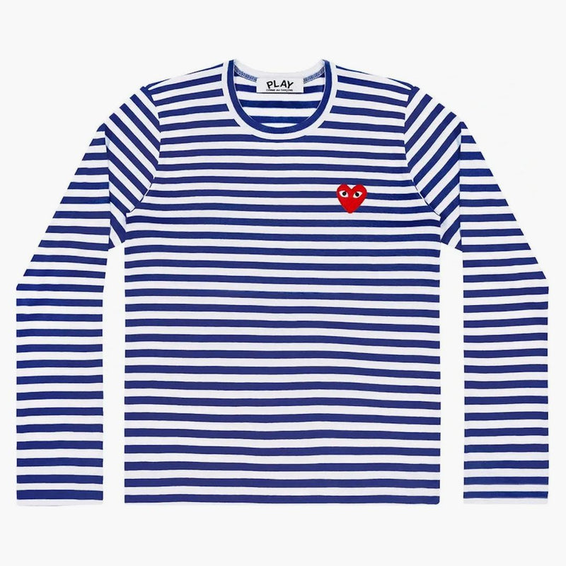 Comme Des Garcons Play Striped Long Sleeve T-shirt Blue/white