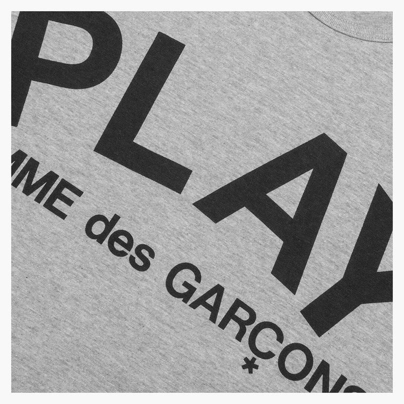 Comme Des Garcons Play Text T-shirt Grey