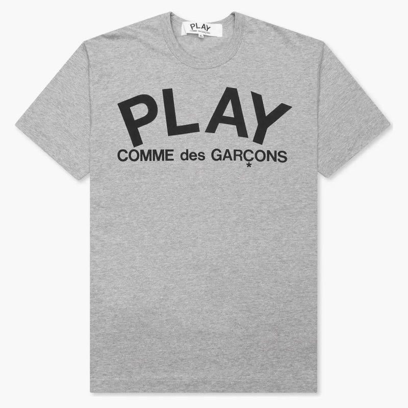 Comme Des Garcons Play Text T-shirt Grey