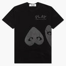 Comme Des Garcons Play Three Black Hearts T-shirt Black