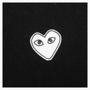 CommE of the Garcons Play White Heart Knit Cardigan suéter negro