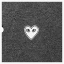 Comme of the Garcons Play White Heart Knit Cardigan Sweater Gray