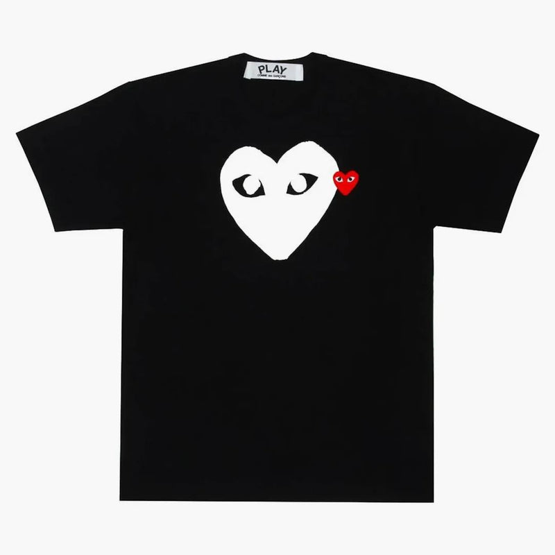 Comme of the Garcons Zagraj w Białym Heart Red Emblem T-Shirt Black