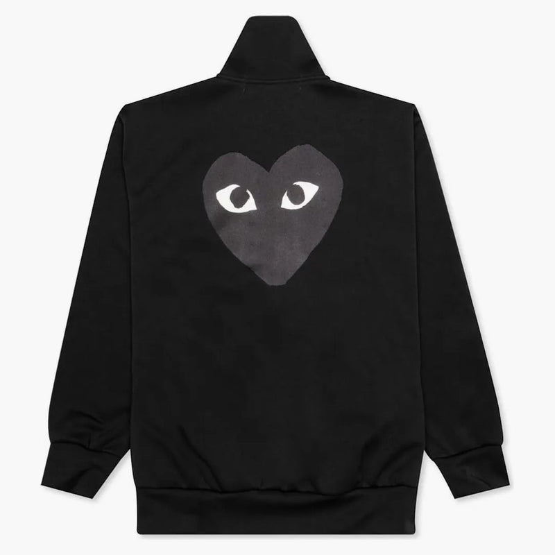 Comme of the Garcons Play Women's Big Black Heart Zip Up Sweatshirt Black