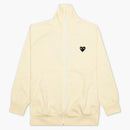 Comme of the Garcons Play Women's Big Black Heart Zip Up Sweatshirt Ivory