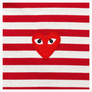 Comme des Garcons Play Women's Big Red Heart Striped L/S T-Shirt Red/White