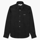 Comme of the Garcons Play Women's Black Emblem button up Shirt Black