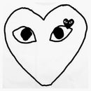 Comme of the Garcons Play Women's Black Emblem Outline Camiseta White White