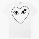 Comme of the Garcons Play Women's Black Emblem Outline Camiseta White White