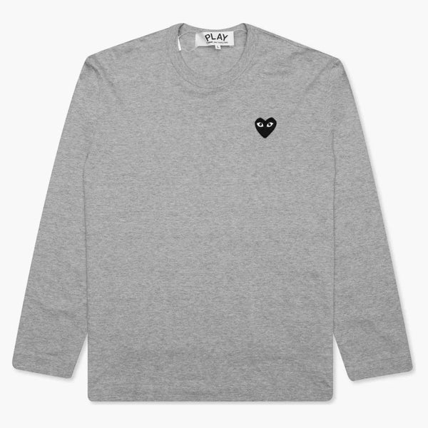 CommE of the Garcons Play Women's Black Heart Emblem L/S Camiseta Gray
