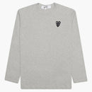 CommE of the Garcons Play Women's Black Ripled Heart L/S Camiseta Gray