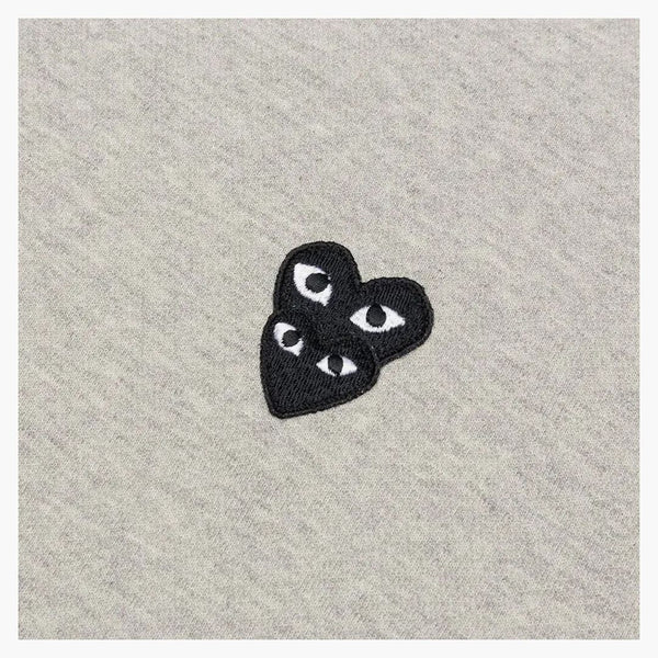 Comme Des Garcons Play Women's Black Stacked Heart Zip Up Hoodie Grey